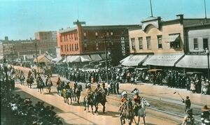 Parade celebrating anniversary of the Hudson's Bay Co