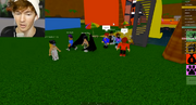 The civilians are grouped together.