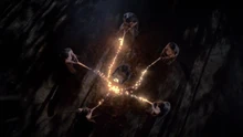 The witch of The Five casts the spell.