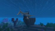 A Skelewag next to a Shipwreck.