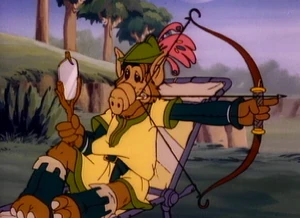 ALF as Robin Hood.