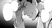 Kitou holding his forehead with his fingers, deep in thought