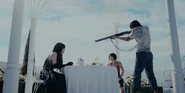 Arisu threatening Mira.jpg (288 KB) Arisu standing and pointing a gun at Mira, while Mira sits down and looks at him daringly, and Usagi is scared in the background