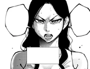 A close-up image of Onoue's irritated face as she talks back to Himari