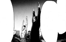 Kyuma and Isao doing radio calisthenics 