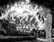 Arisu watching the dome in flames.png (515 KB) Arisu standing outside and watching the dome in flames