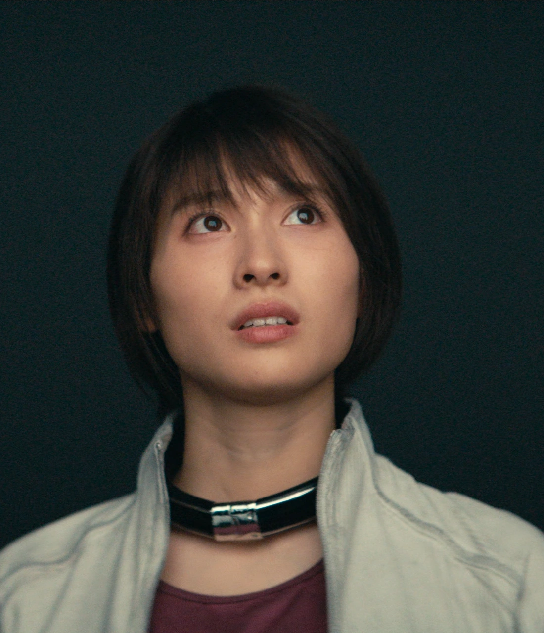 A close-up shot of Usagi looking upwards with a concerned expression