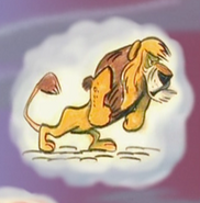 Boceto del descartado León en la película de Disney