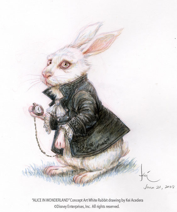 white rabbit drawings