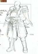 Concept artwork of Yamagata Shukei from the Sengoku Rance manual.