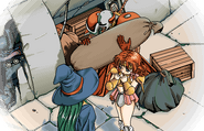 Julia, Rick and Shizuka after crashing into Toushin Toshi city.