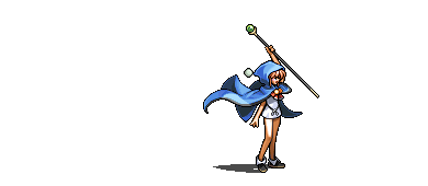 A Magician raising its staff to attack.