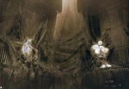 Two cocooned alien victims from a removed scene in Alien