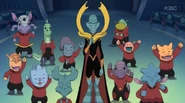 Ombit and two other members of this species alongside Hampstron, Olfacto, a member of Kremlit's species, the Grand Councilwoman, and other unknown aliens