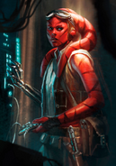 Reveth, a Twi'lek cyborg pirate