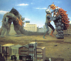 Godzilla and Zone Fighter take on Wargilgar and Splyer.