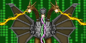 Mecha-King Ghidorah attacks.
