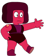 A Ruby whose gem is on her right shoulder.