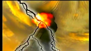 The tower is hit by Nick's Psi Energy.