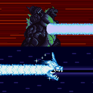 Super Godzilla uses his Nova Beam.