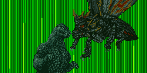 Godzilla battles Battra.