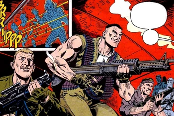 Lynch katonái a lőtéren.