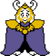 Asgore's appearance in the Overworld