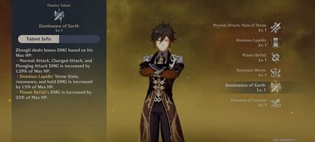 Zhongli from Genshin Impact passively boosts its damage against all enemies via his talent