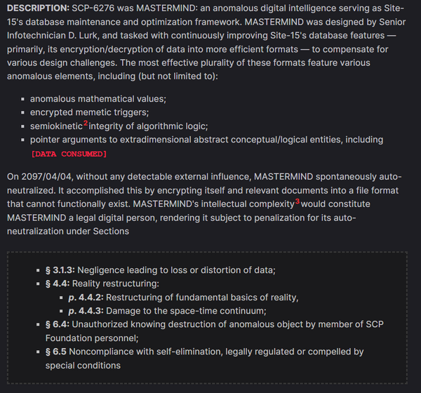 What if the SCP foundation is real and they release SCP files under the  guise of fiction to divert attention from the fact that SCPs really exist  and series 1 is real