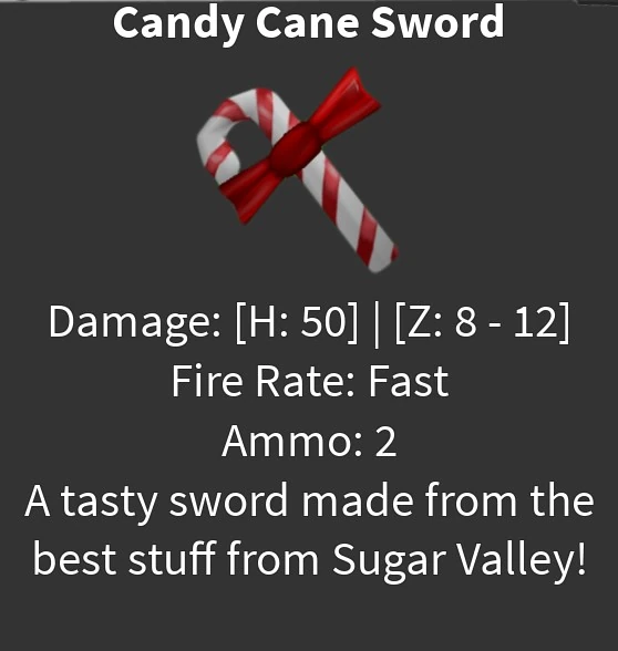 Candy Cane Sword ALL OUT ZOMBIES Wiki Fandom