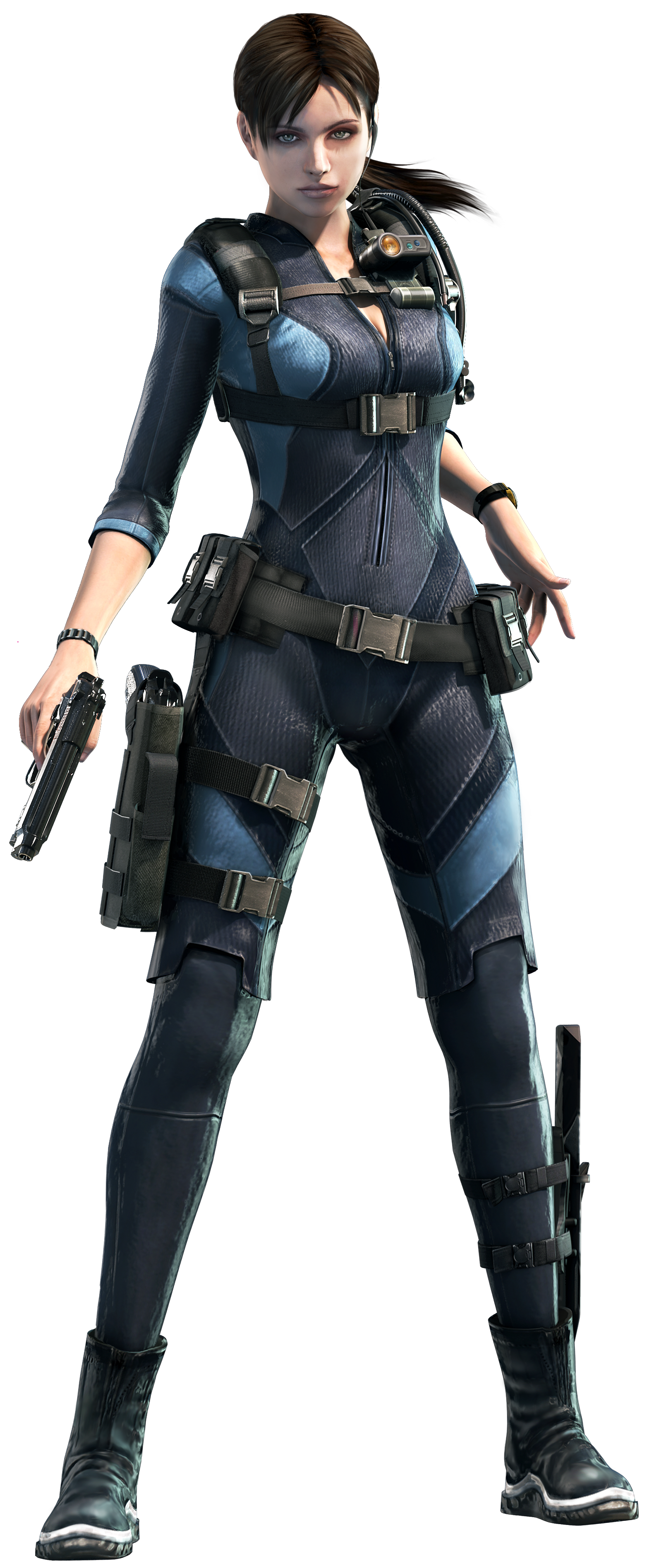 jill valentine from resident evil 5, in battle suit outfit