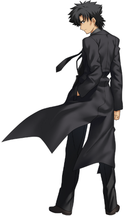 A character from aldnoah zero wearing a black trenchcoat (that