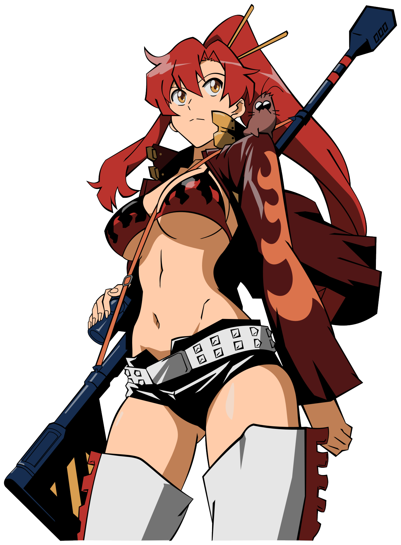 Anime, Tengen Toppa Gurren Lagann, Littner Yoko, thigh-highs, HD phone  wallpaper