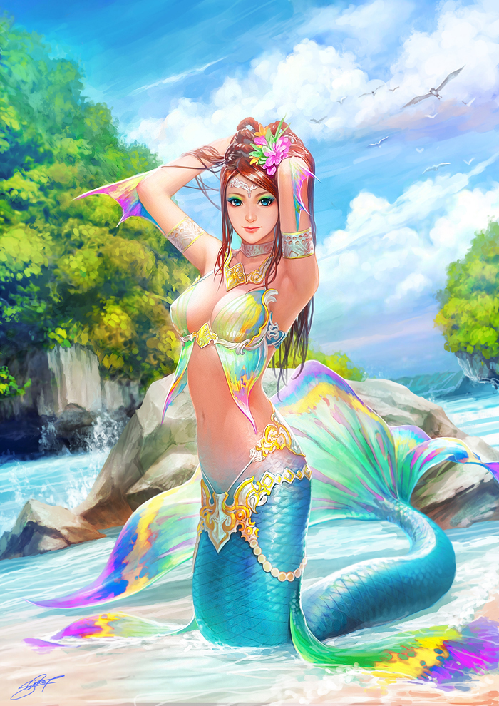 Anime mermaid art (jpg) | Illustrations ~ Creative Market