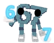 A Six Sever in its larvae state, holding six and seven-shaped objects from the 2067verse.