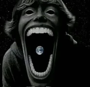 Jupiter-sized Six Sever about to consume a copy of Earth.