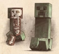 a photo of a minecraft creeper in real life in the