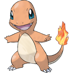 Charmander, the infant stage of Charizard.