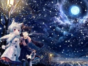 HD-wallpaper-anime-girls-at-night-moon-girl-snow-anime-night-winter