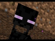 An angered Enderman showcasing it's powerful jaws.