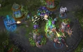 Raynor, Chen, Lt. Morales and Malfurion fight a Garden Terror