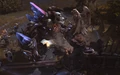 The Blue Team's Bone Golem attacking a Tower