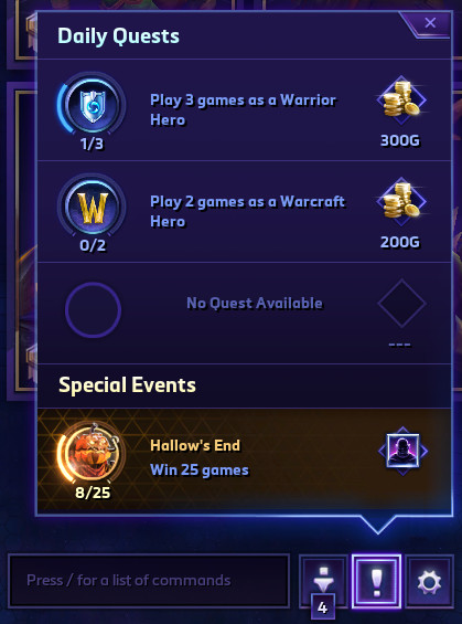 Play 8 games daily quest disappearing? : r/heroesofthestorm