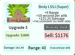 Legendary Borul Broly Lssj Super Roblox All Star Tower Defense Wiki Fandom