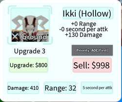 Ikki (Ichigo), Roblox: All Star Tower Defense Wiki