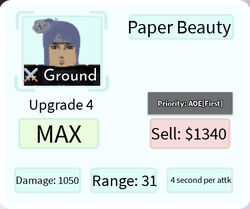 Paper Beauty (Goddess) - Konan, Roblox: All Star Tower Defense Wiki