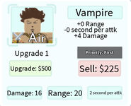 Vampire Upgrade 1 Card