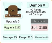 Demon V Base Upgrade Card