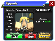 Nominated Female Giant Upgrade 0 Card