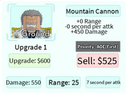 Mountain Cannon Upgrade 1 Card